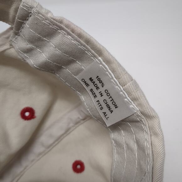 Dodge Logo Strapback Hat Beige One Size Adjustable Solid Embroidered - Picture 10 of 11